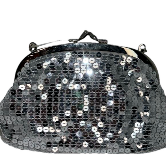 Silver beaded clutch handbag NWT - Picture 1 of 5